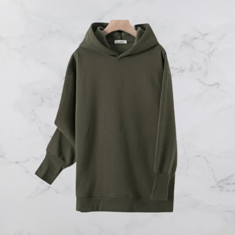 Solid color hooded sweater