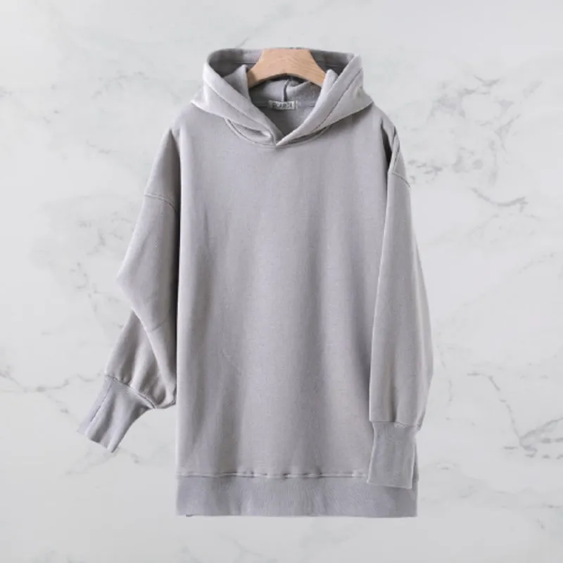 Solid color hooded sweater