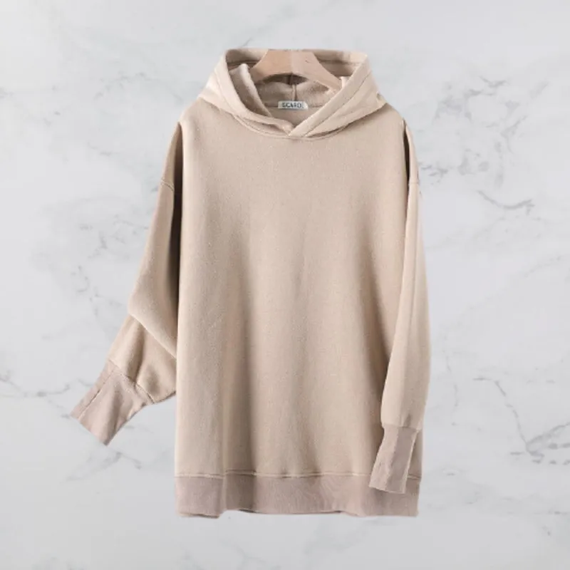 Solid color hooded sweater