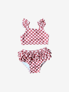 Strawberry Check 2pc Swim Suit