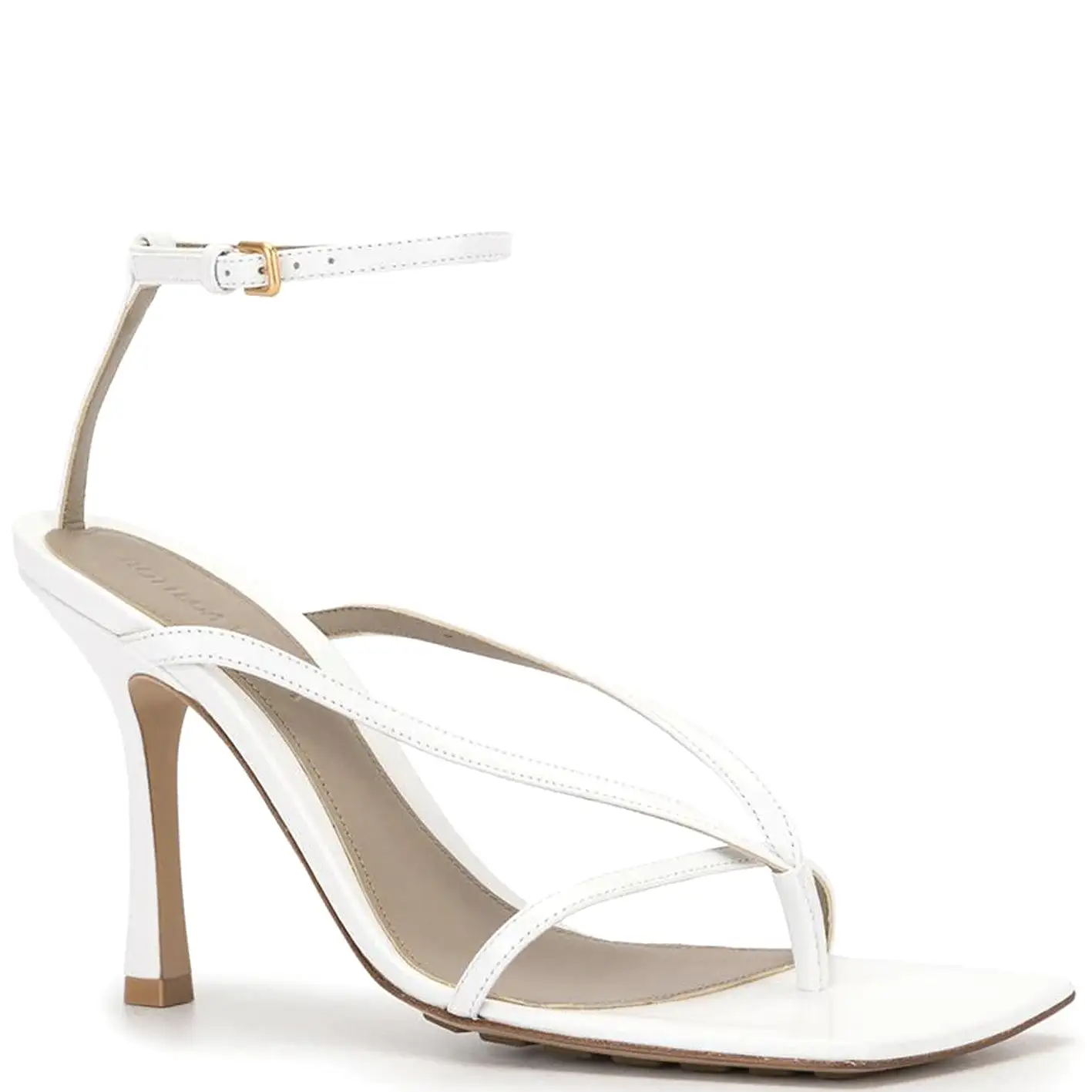 Stretch Square Sandal 90, Optic White