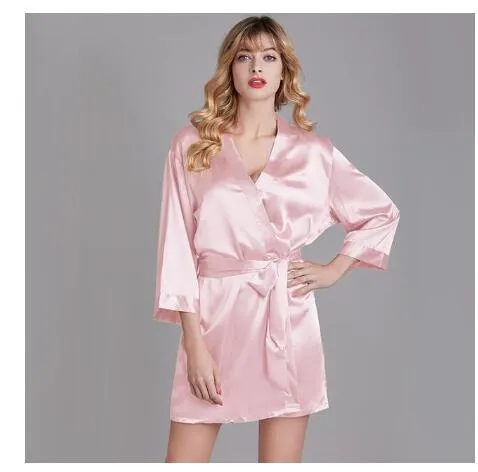 Summer Champagne Chinese Bride Robe Satin