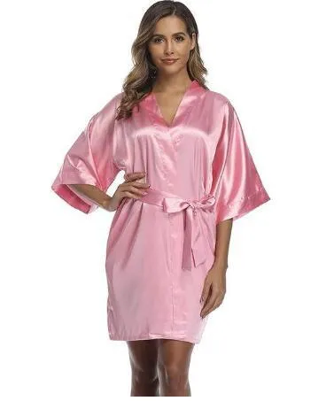 Summer Champagne Chinese Bride Robe Satin