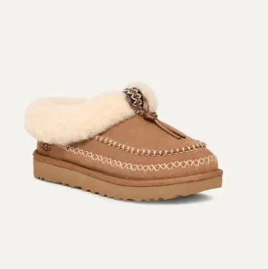 Tasman Alpine -The Ugg Slipper with Embroidery in Chestnut