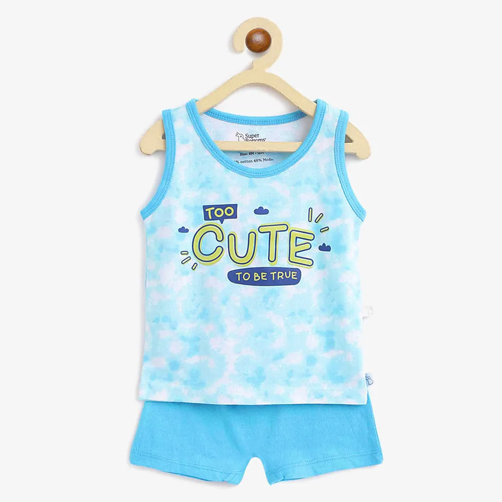 Top & Shorts Set - Tie-Dye Blues (2-4 years)