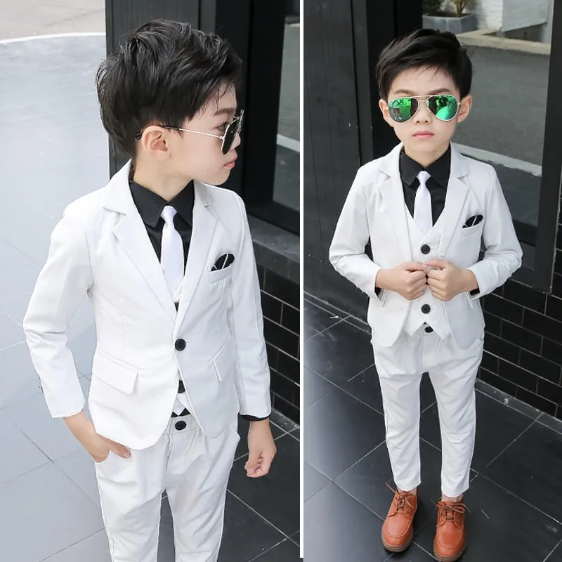 Traje de Nino Boys White Suit Formal Kids Prom Baptism Tuxedo