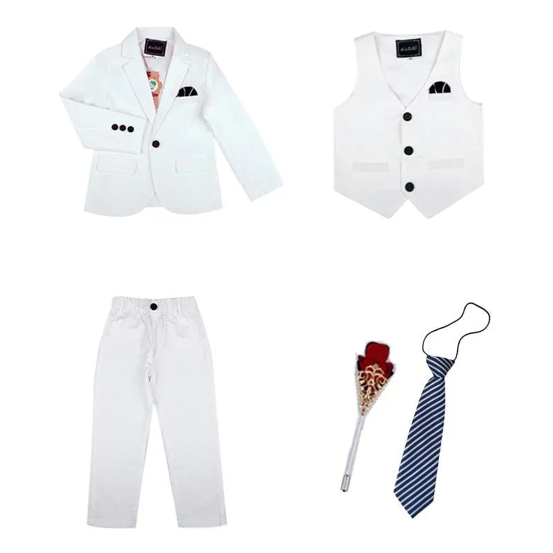 Traje de Nino Boys White Suit Formal Kids Prom Baptism Tuxedo