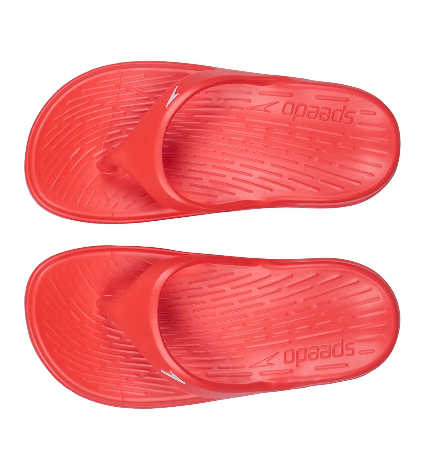 Unisex Junior's Single Colour Flip Flops - Lava Red & White