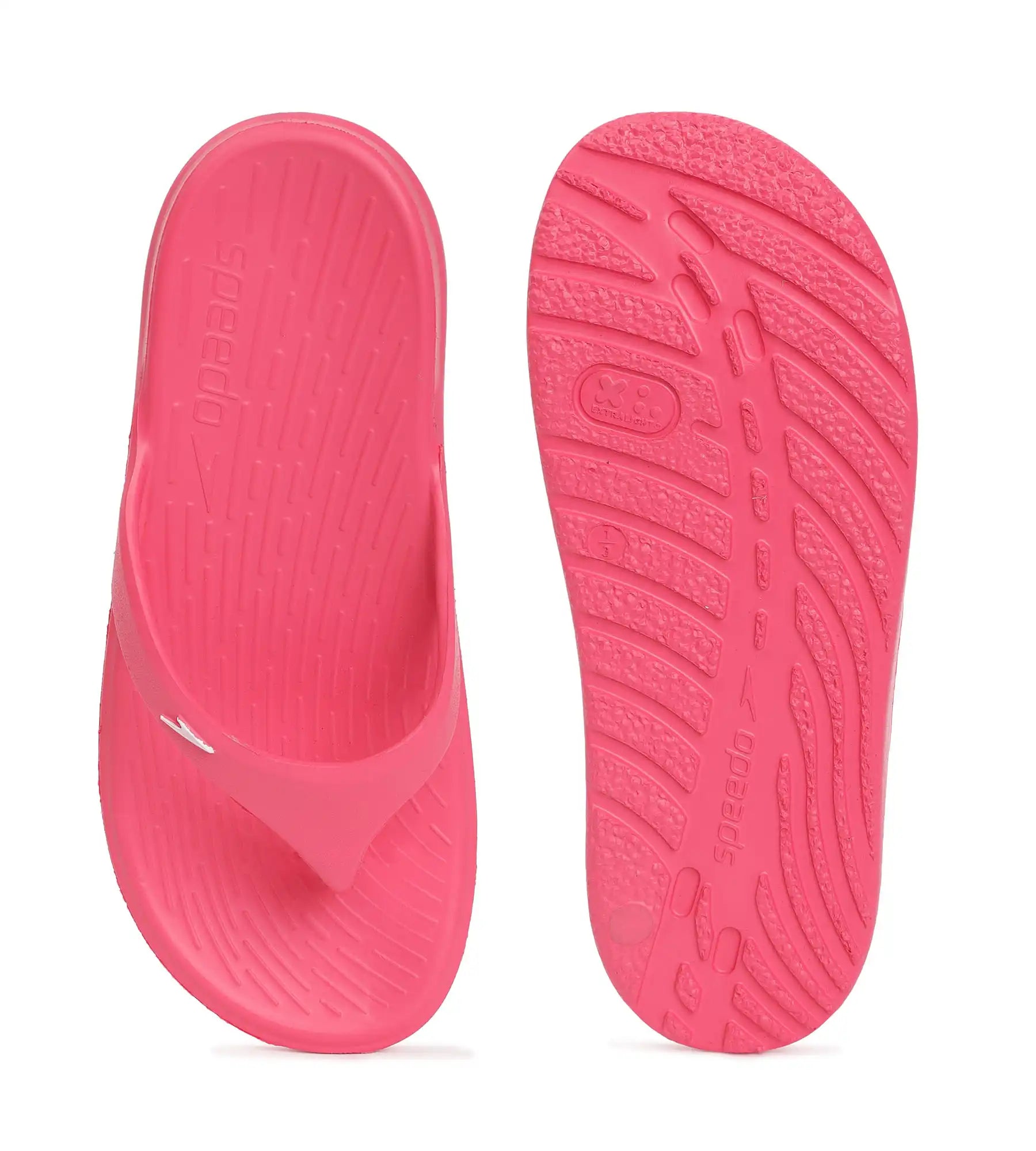 Unisex Junior's Single Colour Flip Flops - Raspberry Fill & White