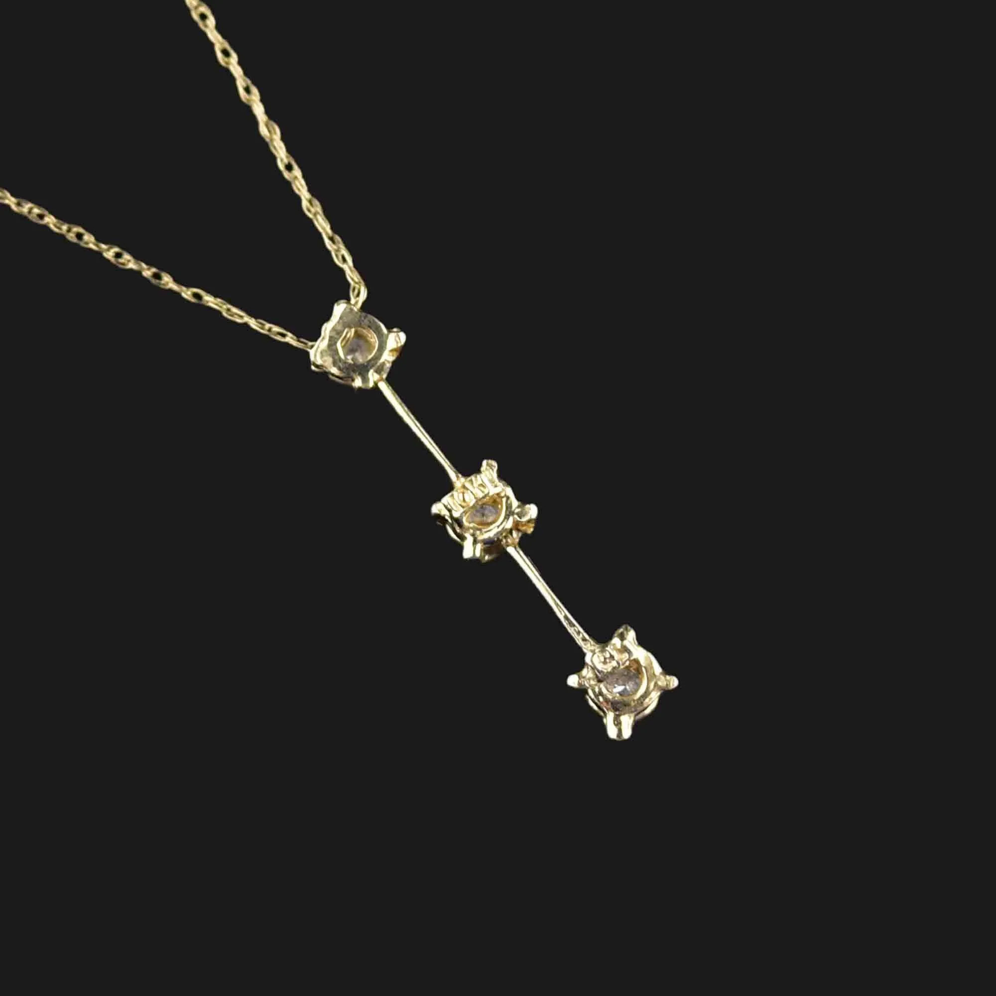 Vintage 10K Gold Diamond Journey Pendant Necklace