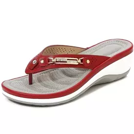 Women Outside Platform Leisure Flip Flops