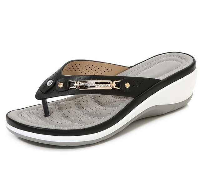 Women Outside Platform Leisure Flip Flops