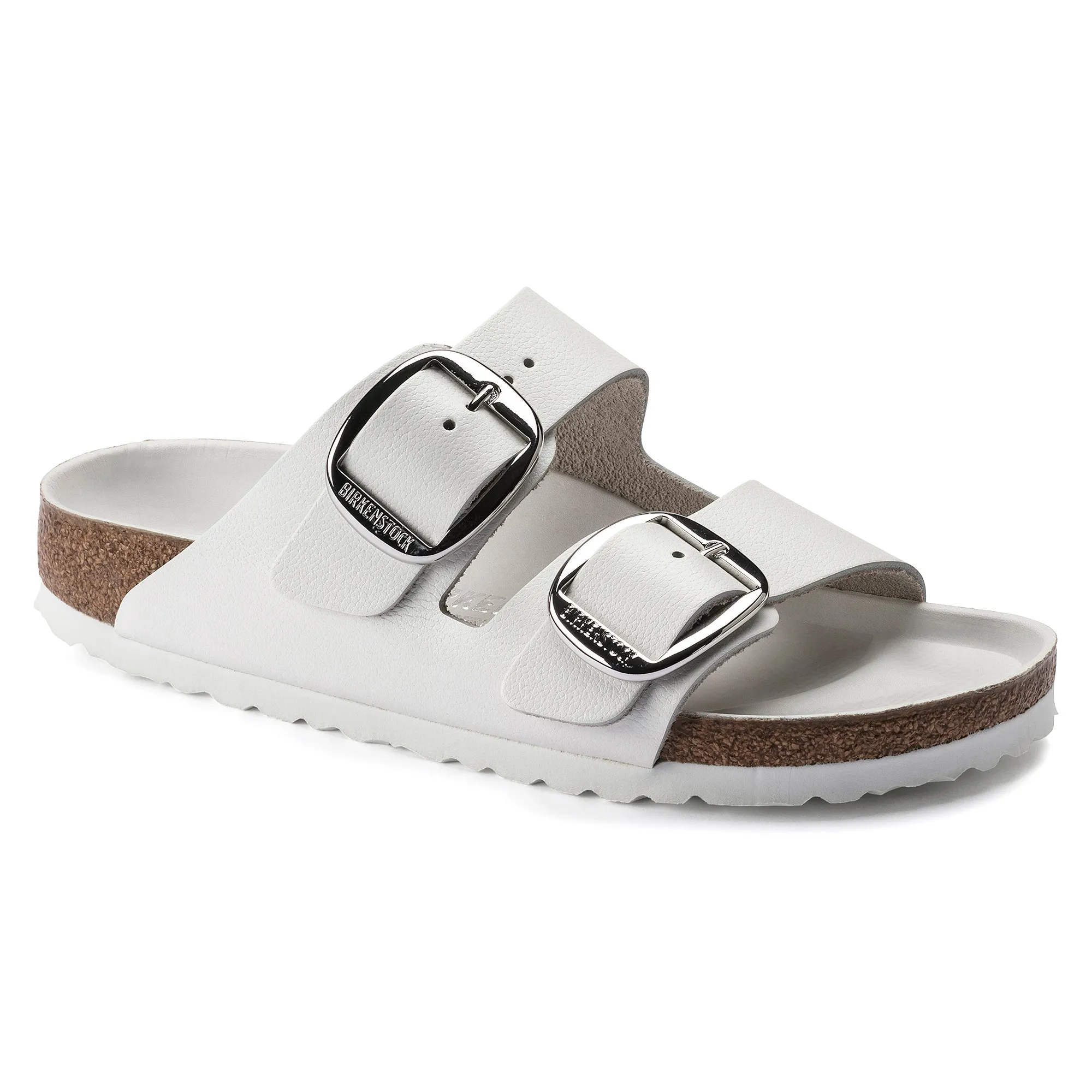 Women's Birkenstock Arizona Big Buckle Leather Color: White (REGULAR/WIDE WIDTH)