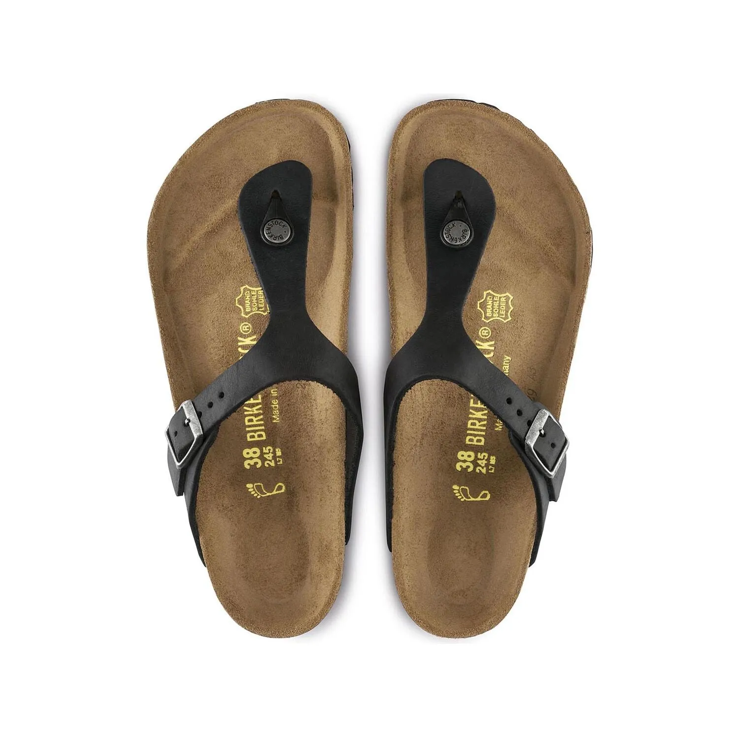 Women's Birkenstock Gizeh Oiled Leather Color: Black