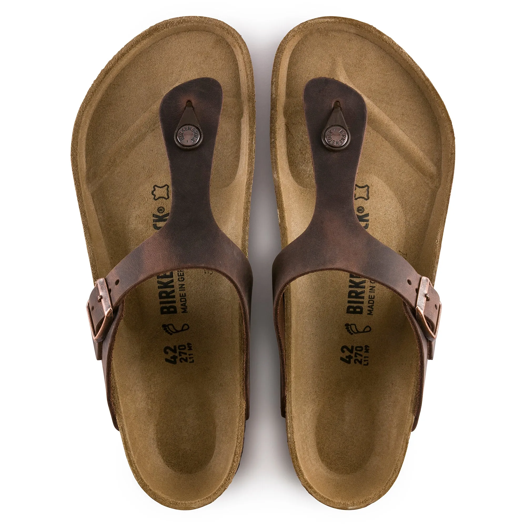 Women's Birkenstock Gizeh Oiled Leather Color: Habana