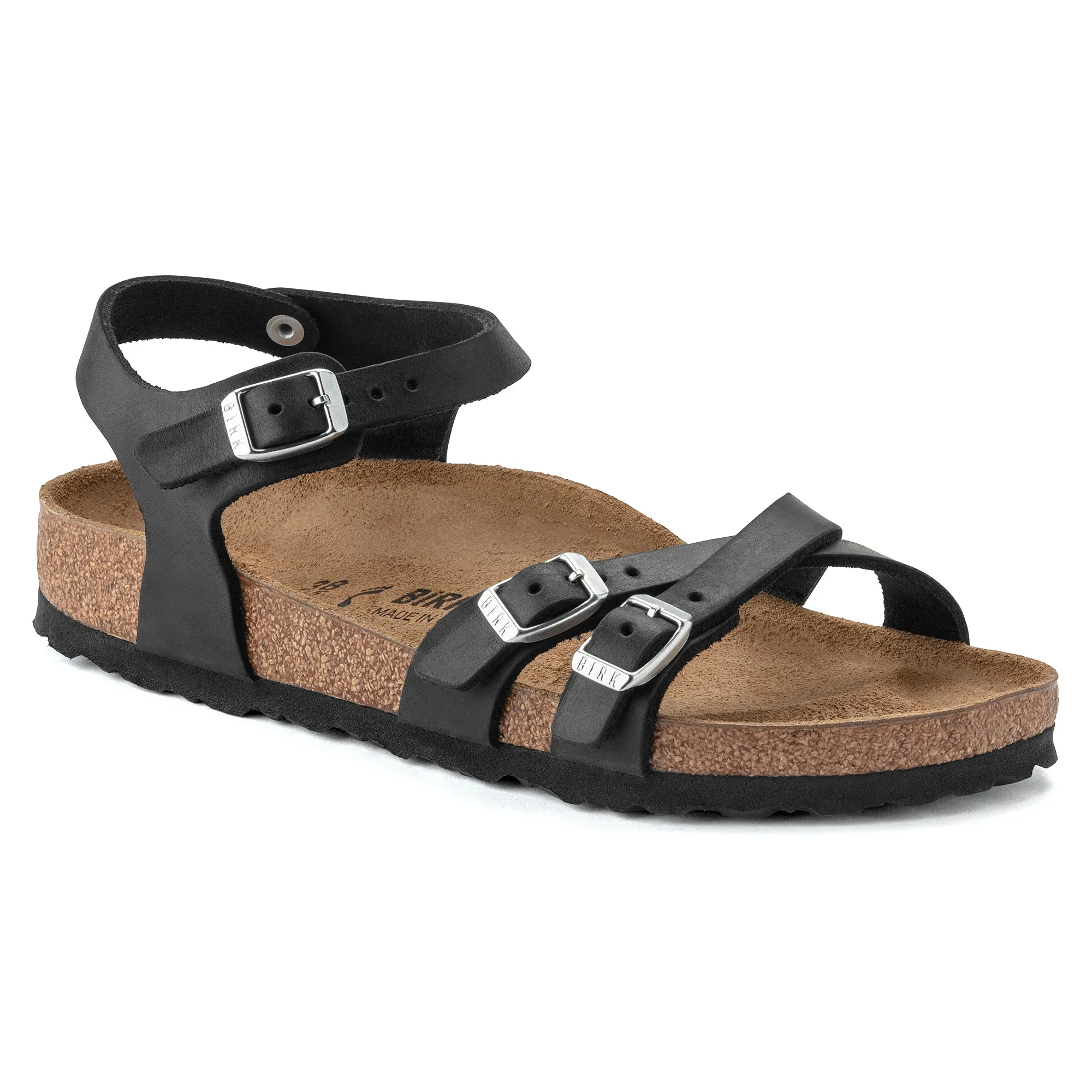 Women's Birkenstock Kumba Color: Black Oiled Leather