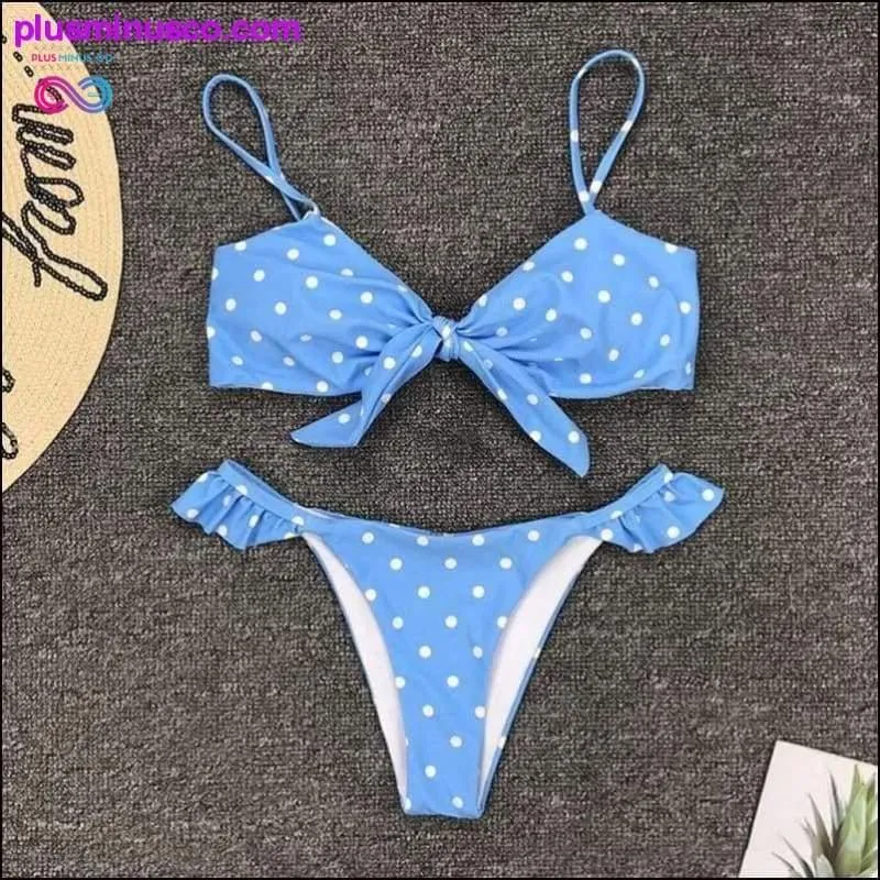 Womens Dot Print Bikini Push-up Bikinis Swimwear Swimsuit