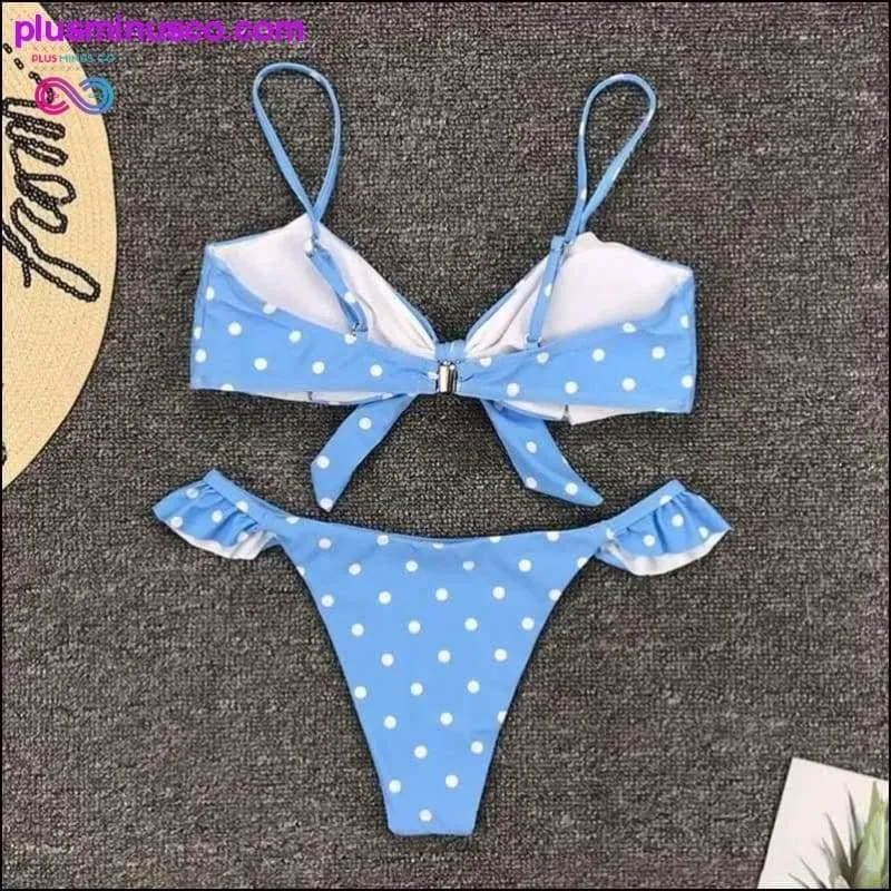 Womens Dot Print Bikini Push-up Bikinis Swimwear Swimsuit