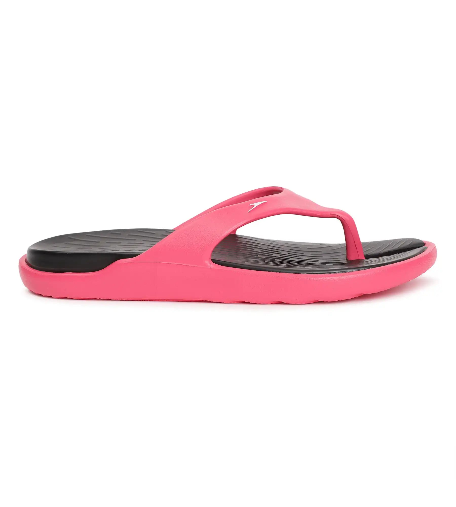 Women's Dual Colour Flip Flops - Black & Raspberry Fill