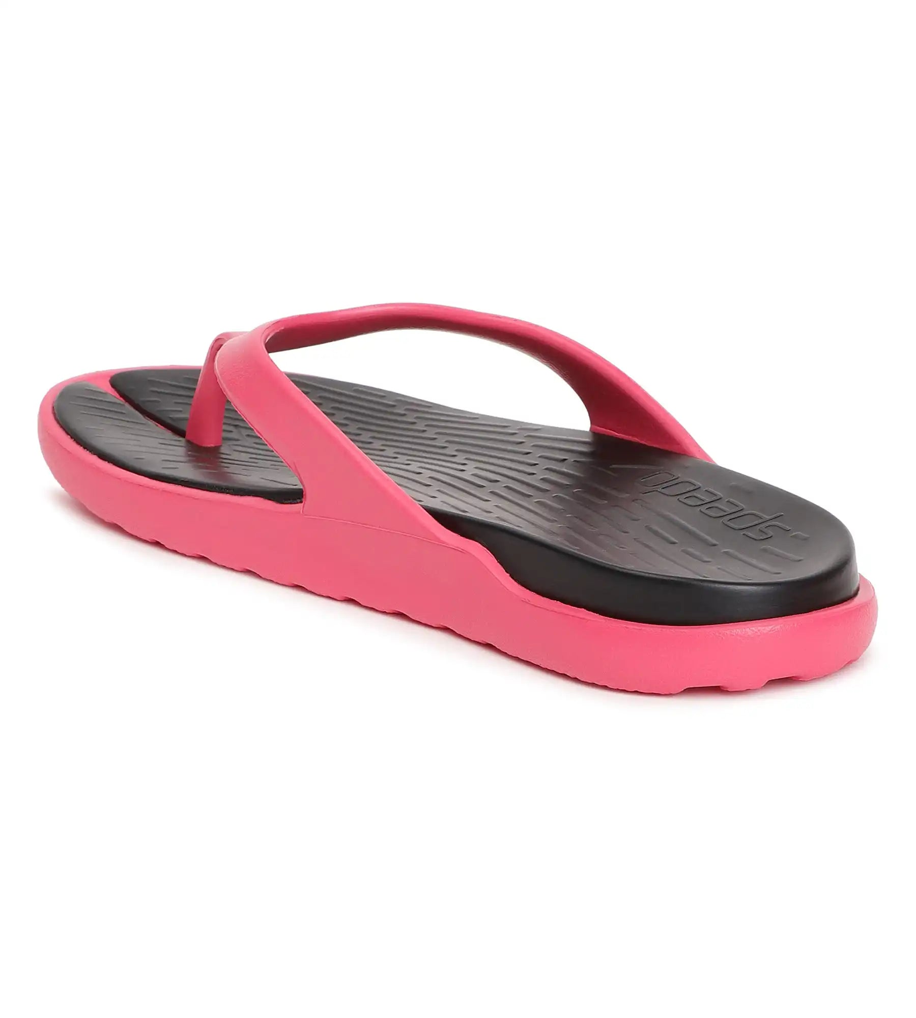 Women's Dual Colour Flip Flops - Black & Raspberry Fill