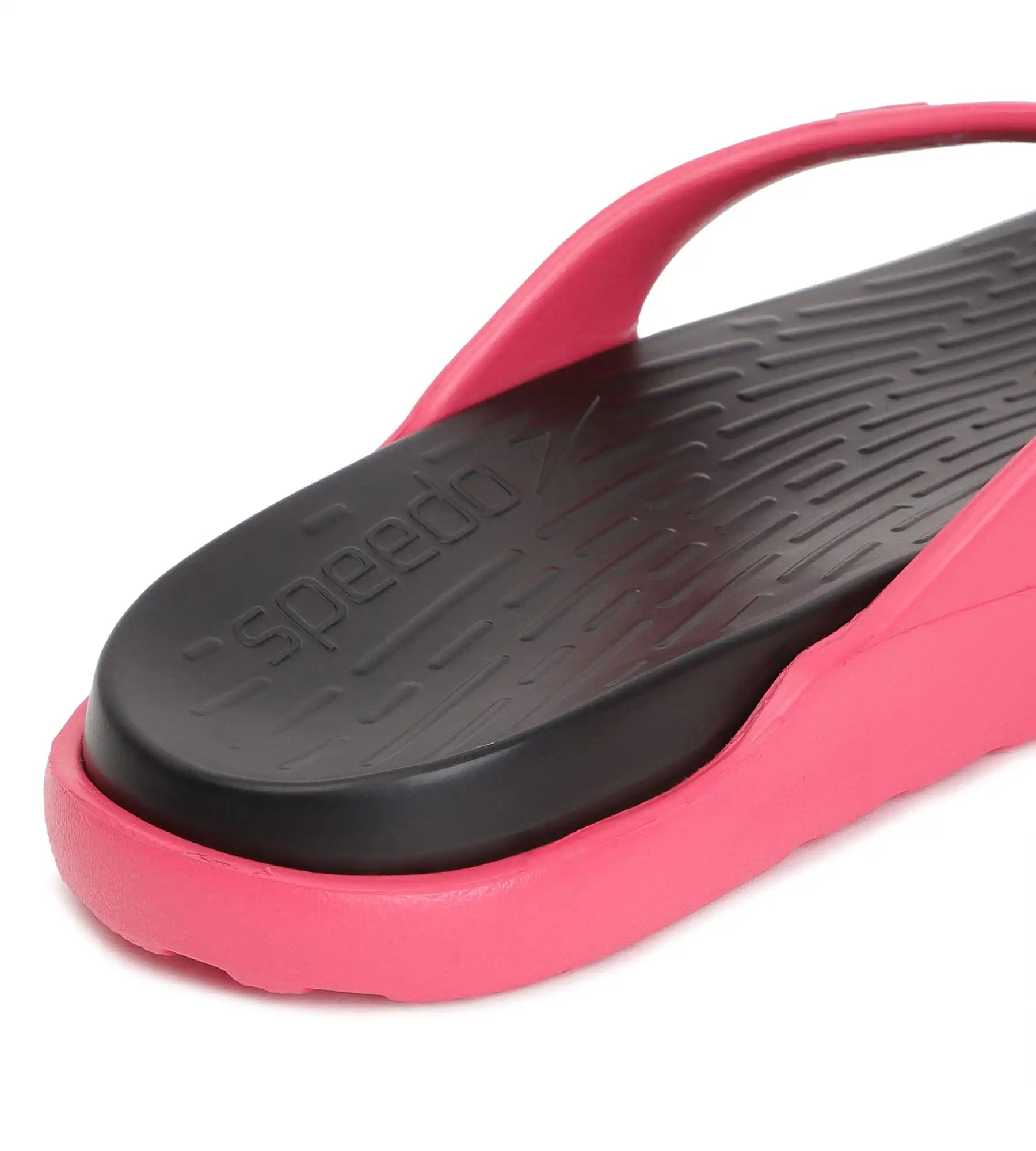 Women's Dual Colour Flip Flops - Black & Raspberry Fill