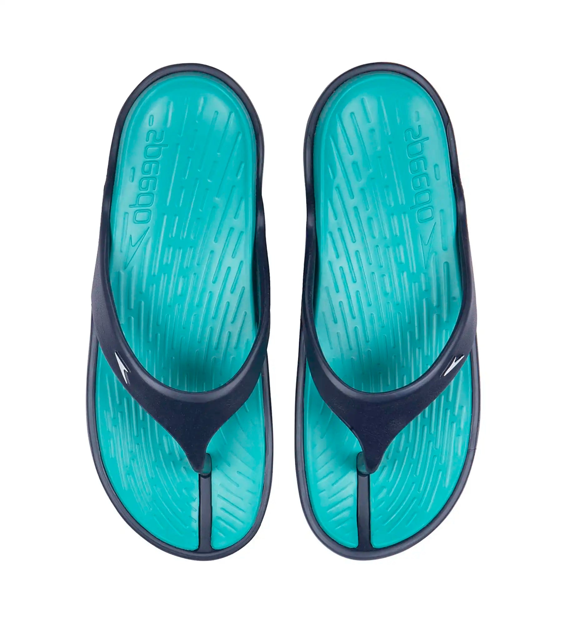 Women's Dual Colour Flip Flops - Jade & Navy