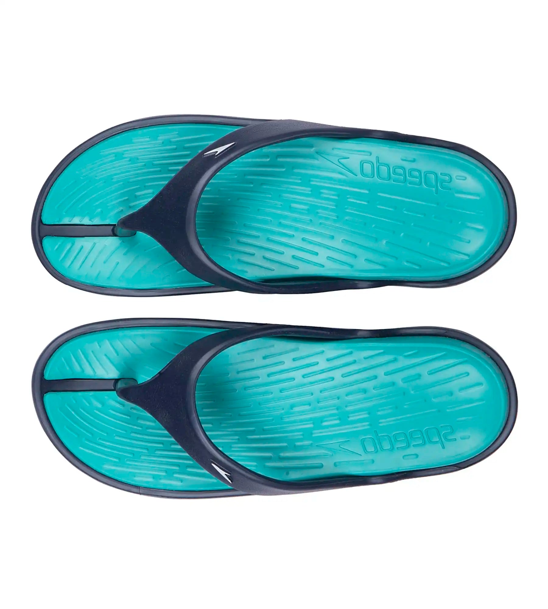 Women's Dual Colour Flip Flops - Jade & Navy