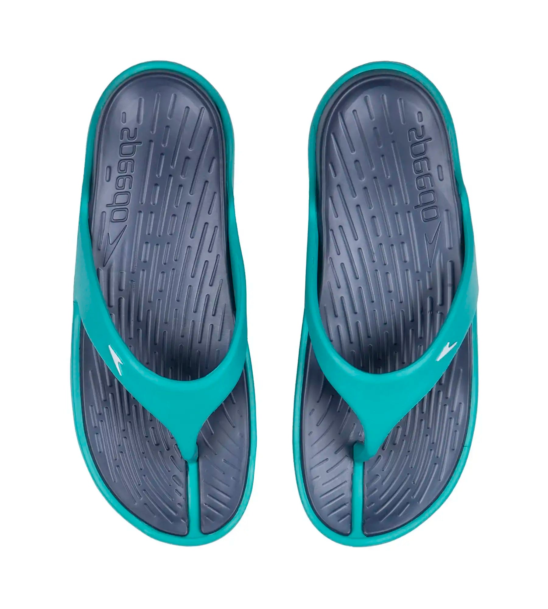 Women's Dual Colour Flip Flops - Navy & Jade