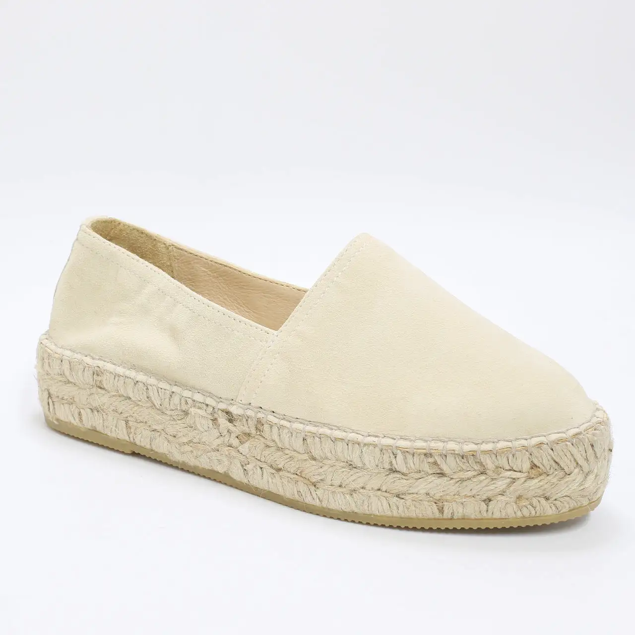 Womens Gaimo for Office Platform Espadrille Cream Suede