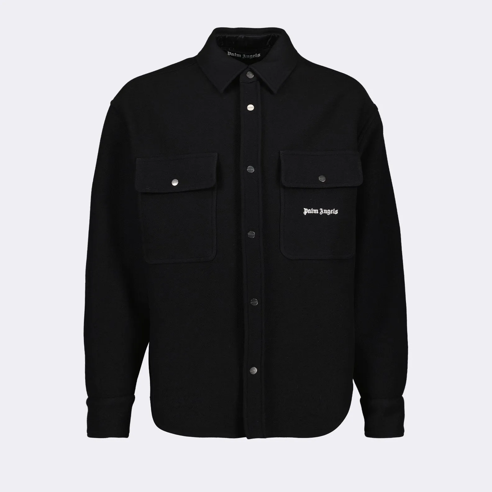 Wool Shirt with Palm Angels Logo