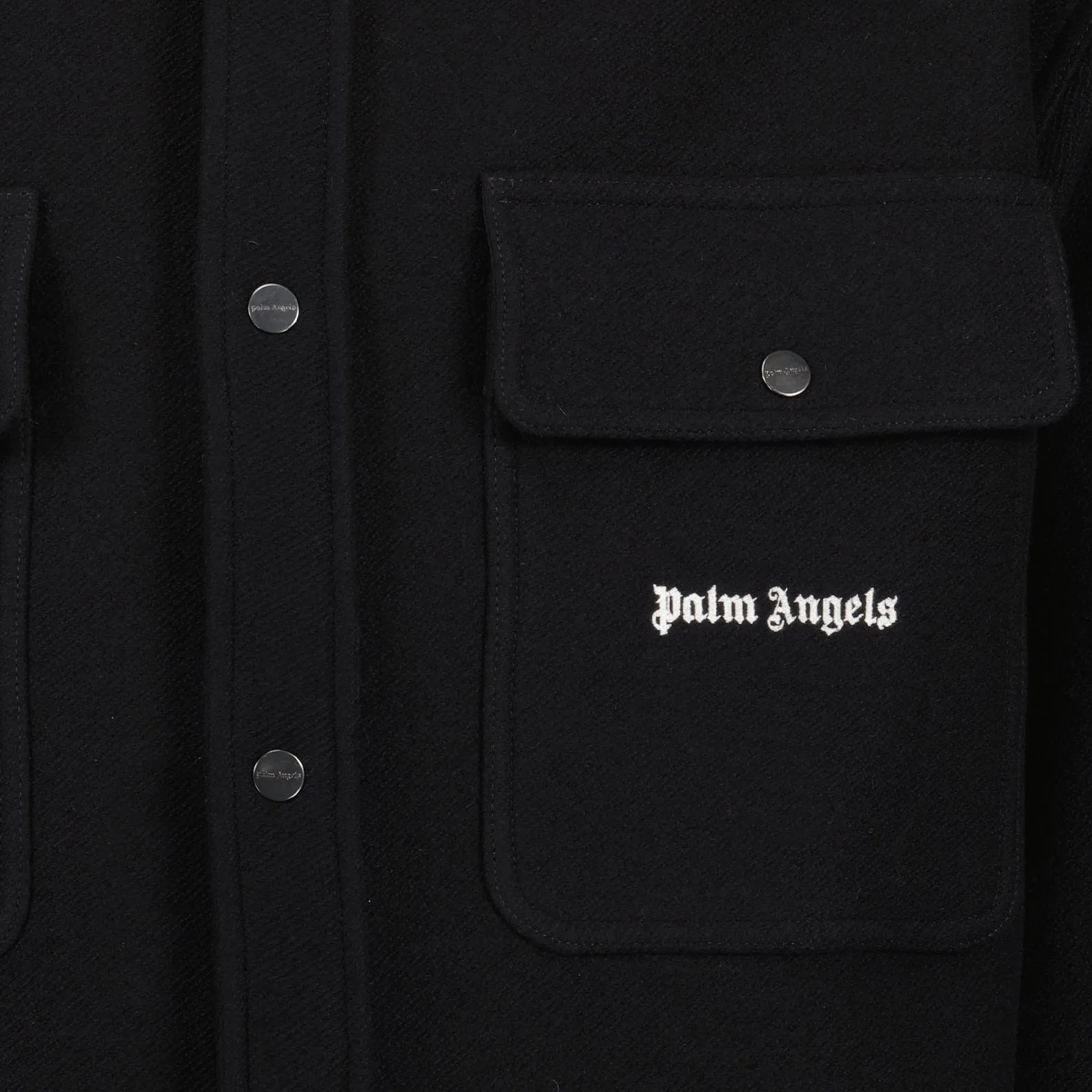 Wool Shirt with Palm Angels Logo