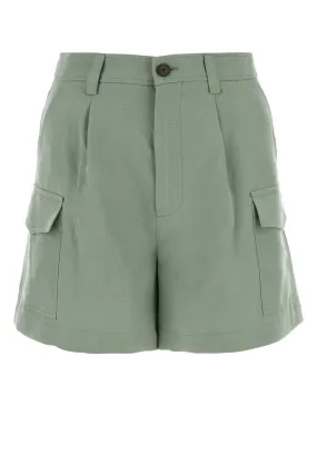 Woolrich Sage Green Viscose Blend Shorts